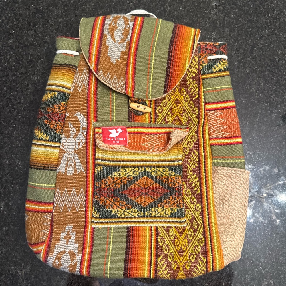 Taaluma Totes Earthy Patterned Backpack - image 1